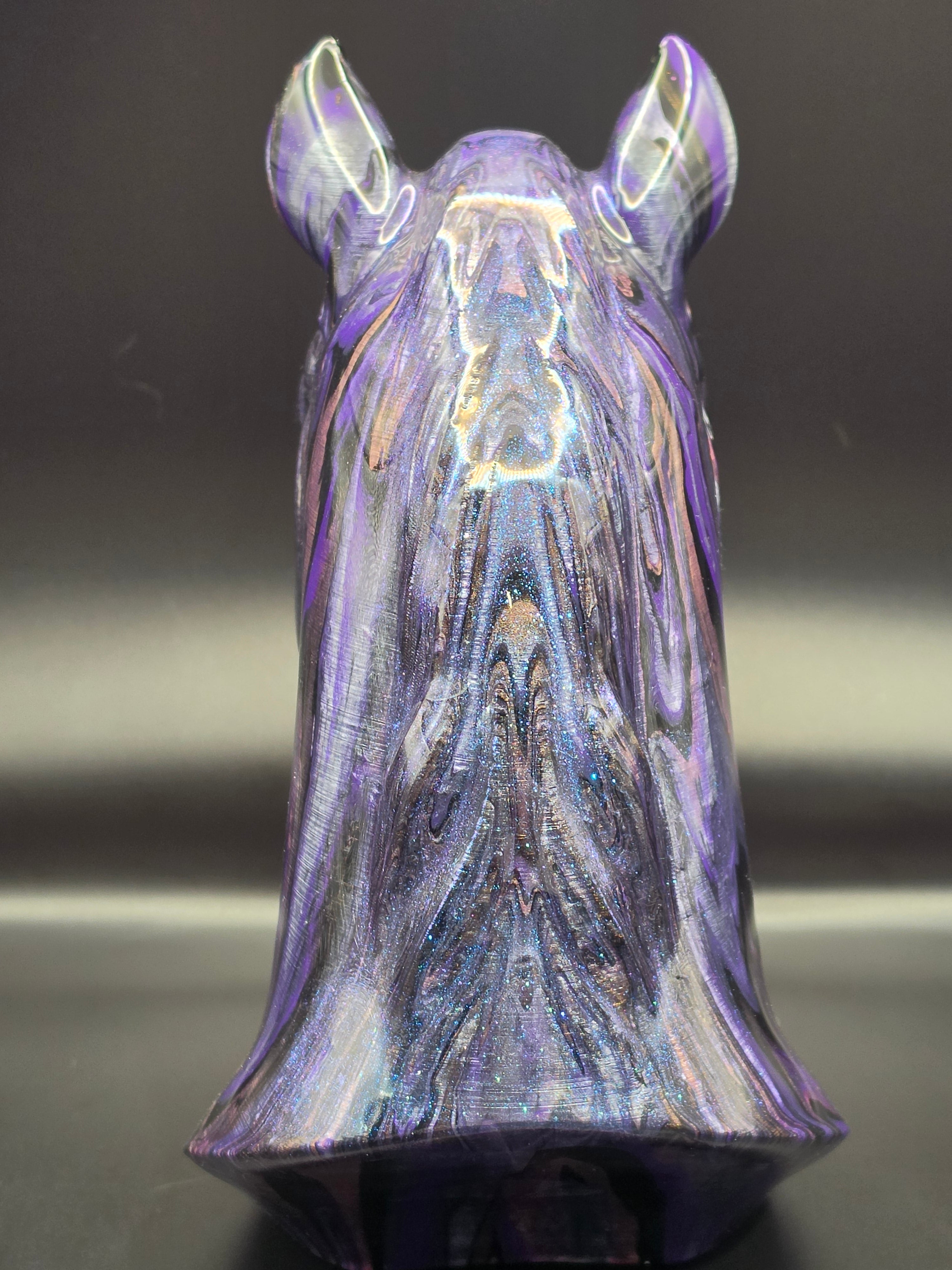 Horse purple resin finish