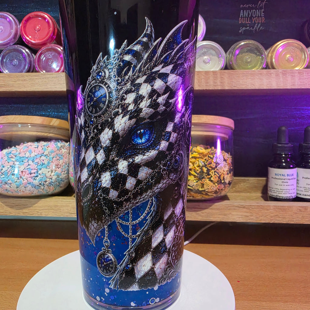 Premade Blue dragon 24oz  Lava acrylic snow globe