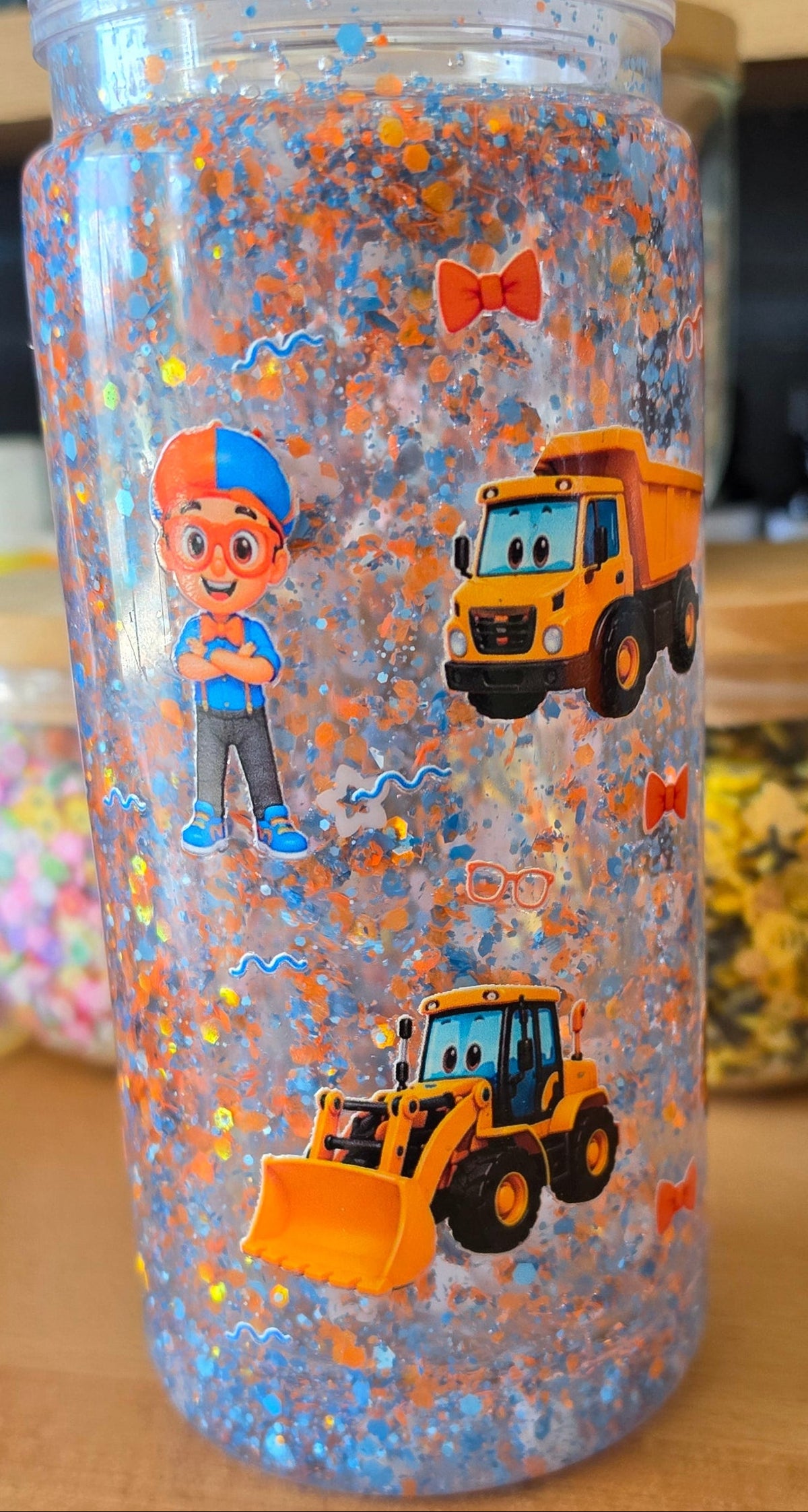 20oz straight acrylic snow globe