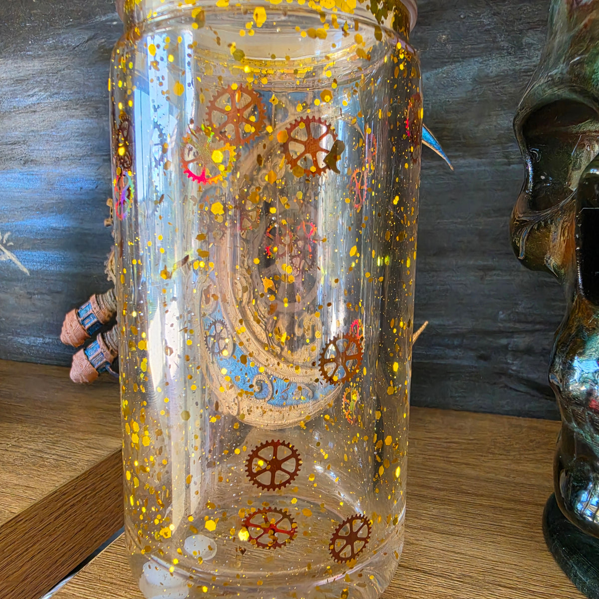 16oz straight acrylic snow globe can type