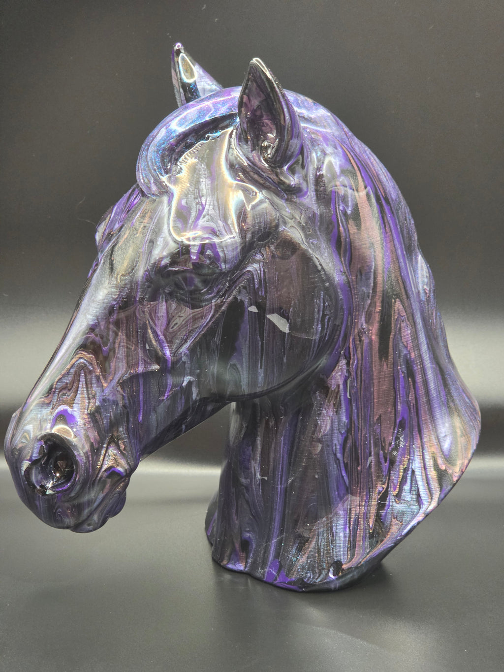 Horse purple resin finish