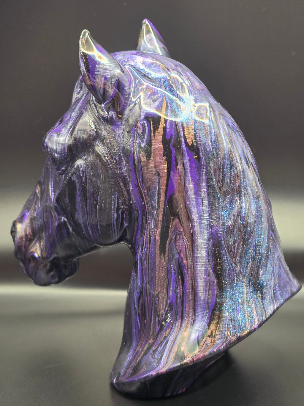 Horse purple resin finish