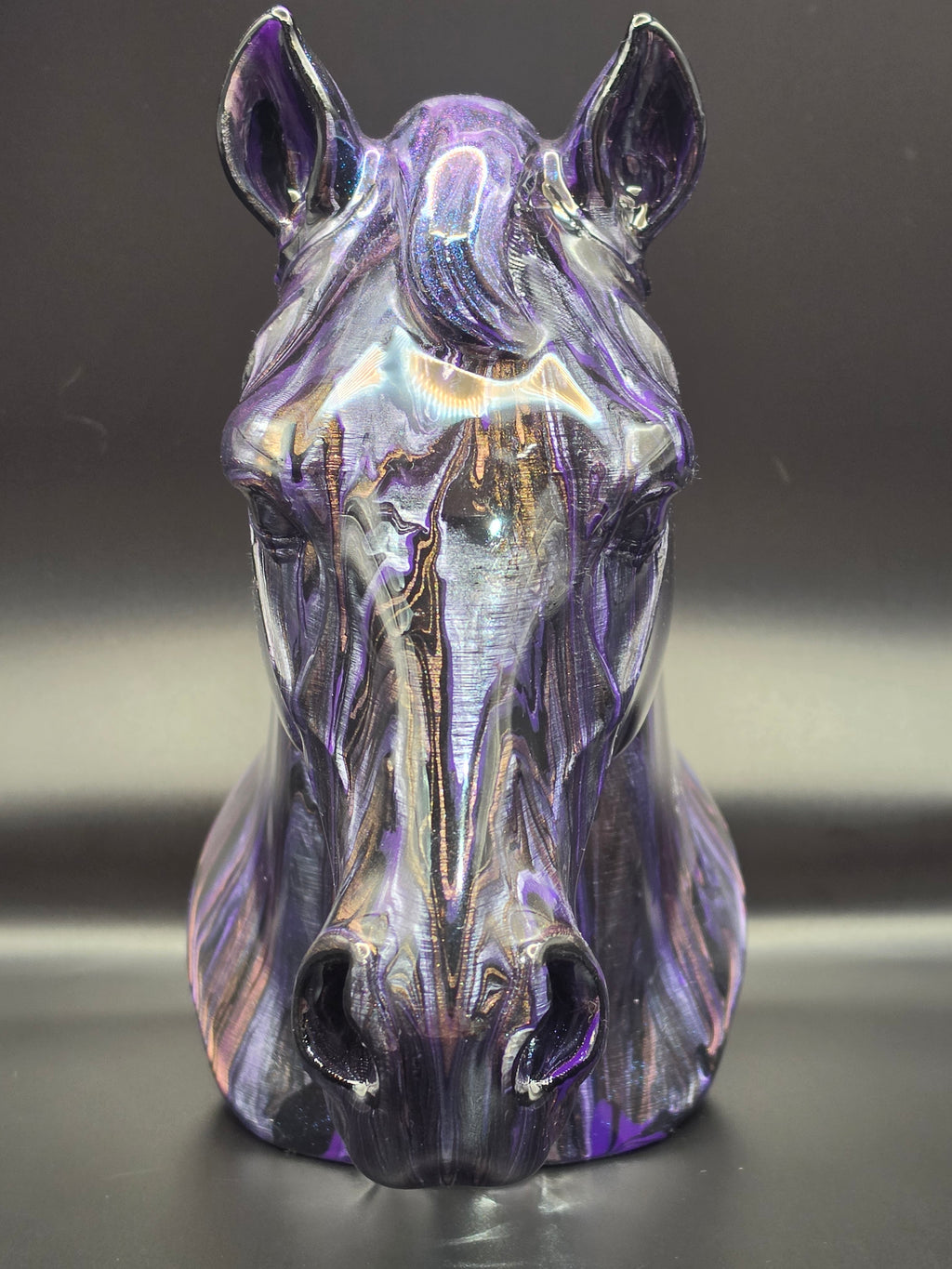 Horse purple resin finish