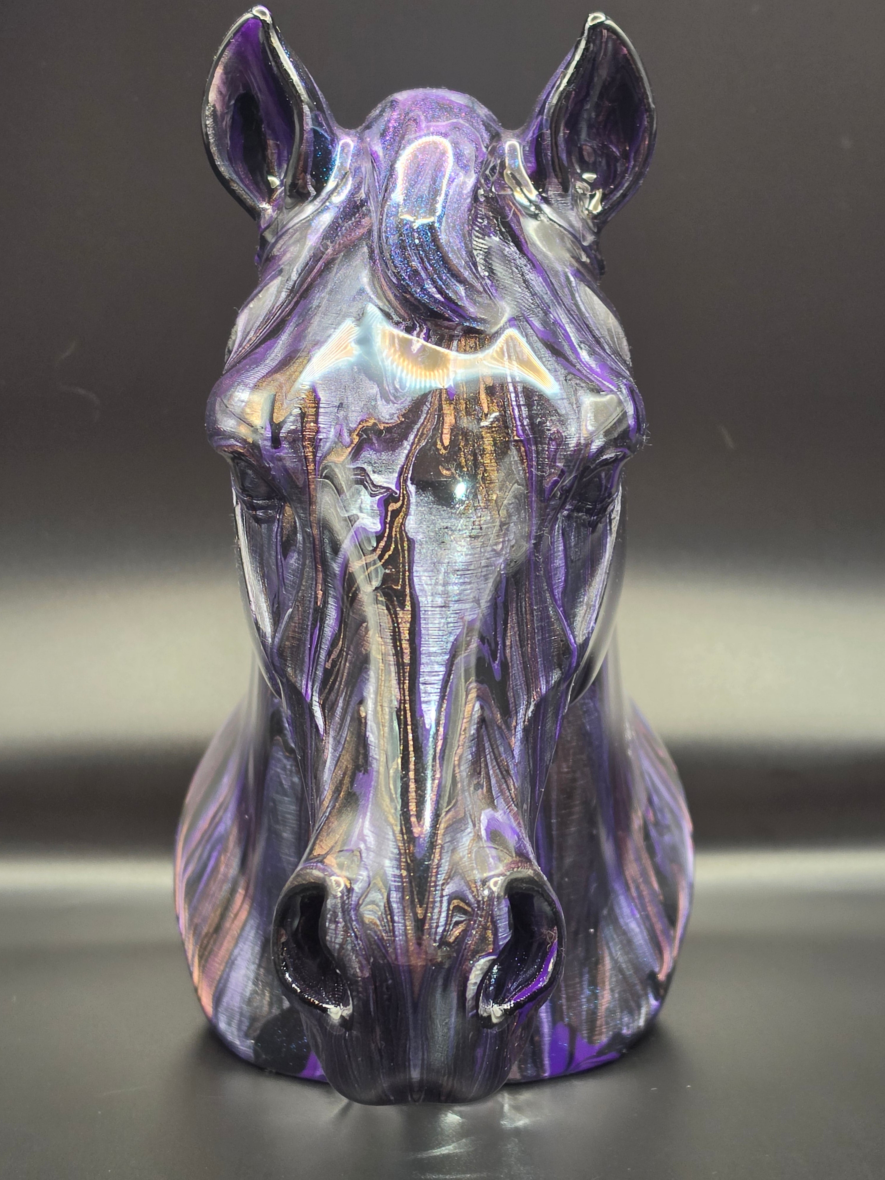 Horse purple resin finish