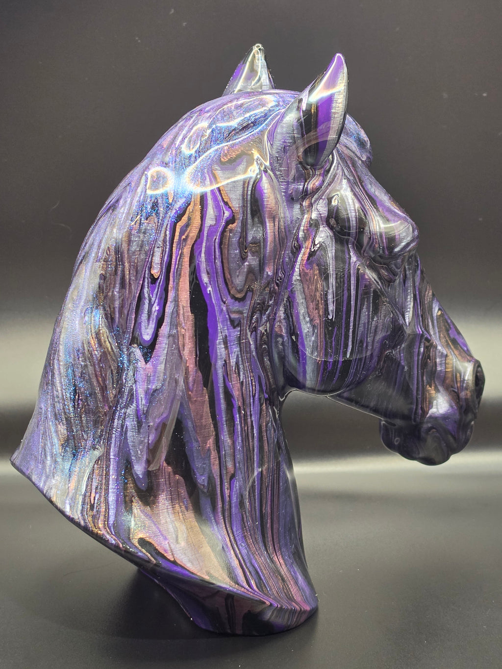 Horse purple resin finish