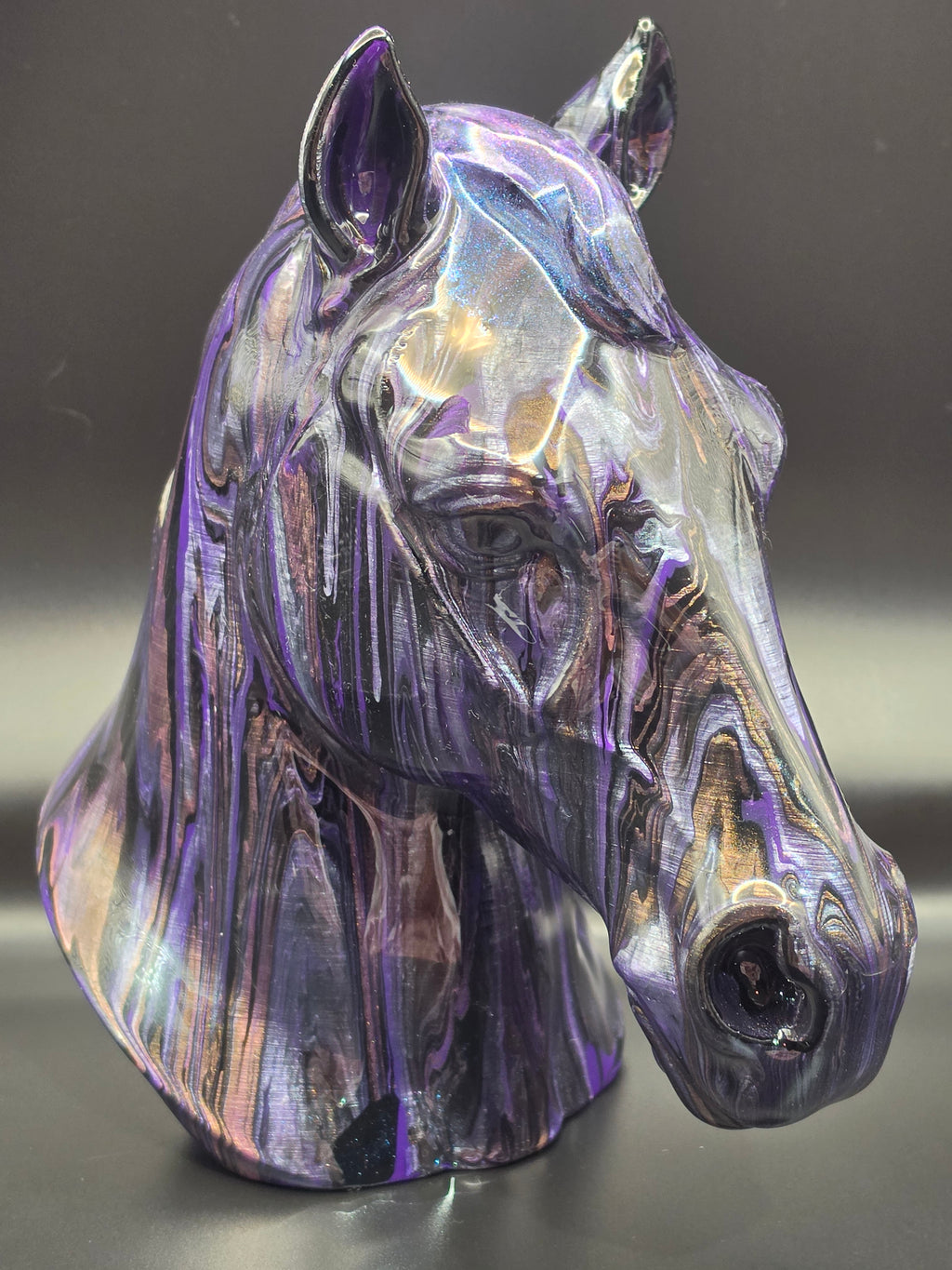 Horse purple resin finish