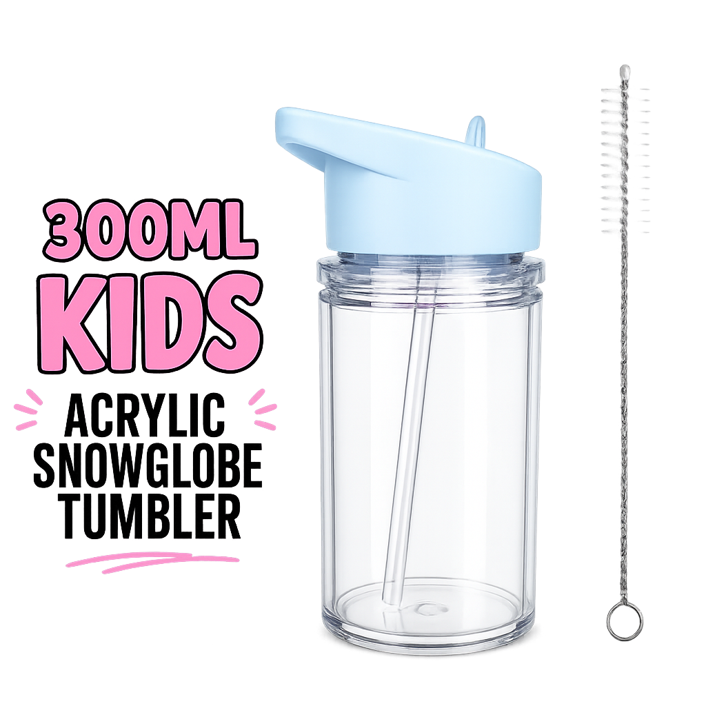 10oz snow globe acrylic drink bottle (kids)