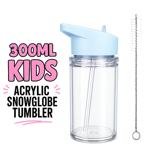 10oz snow globe acrylic drink bottle (kids)