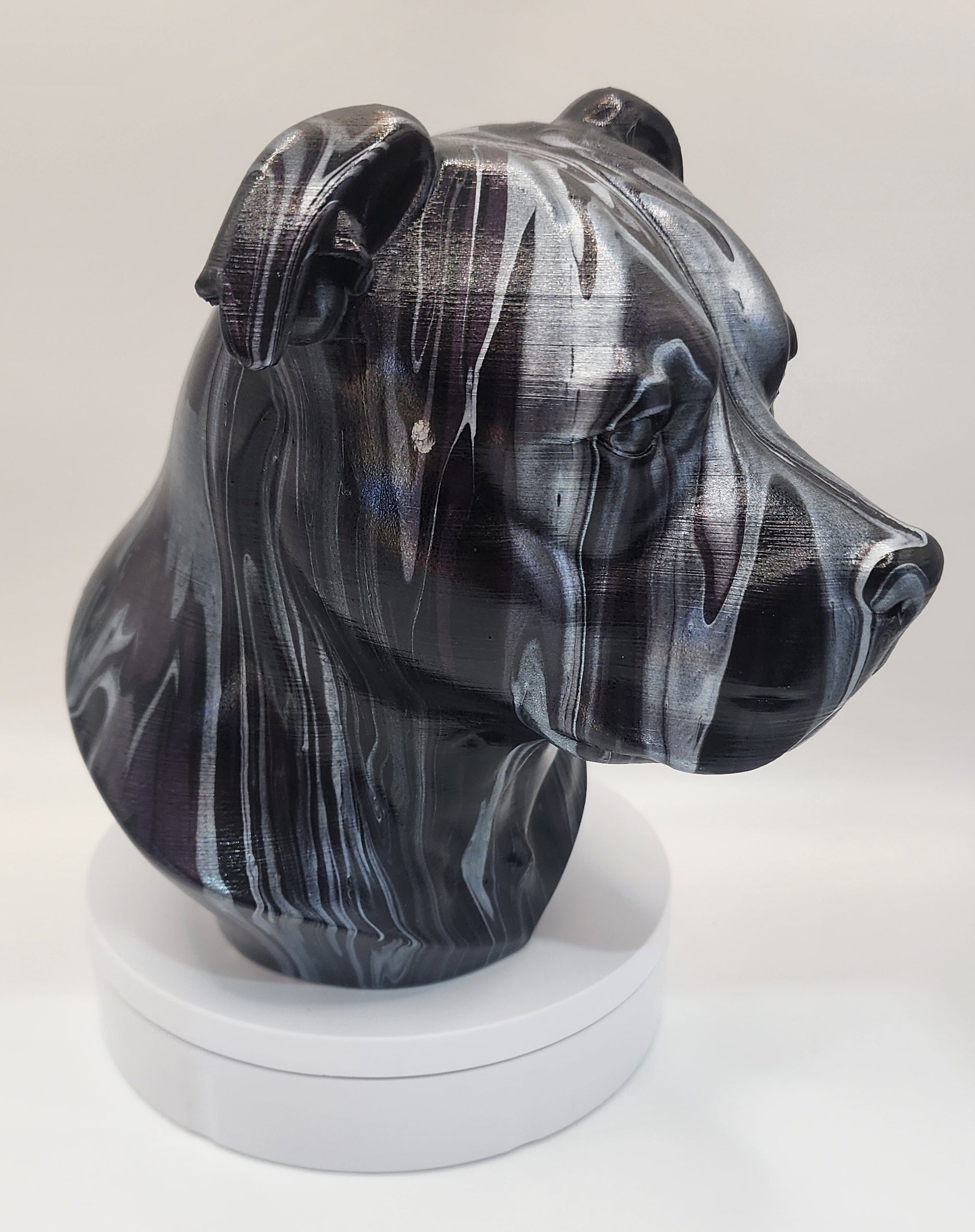 Staffy gloss varnish finish